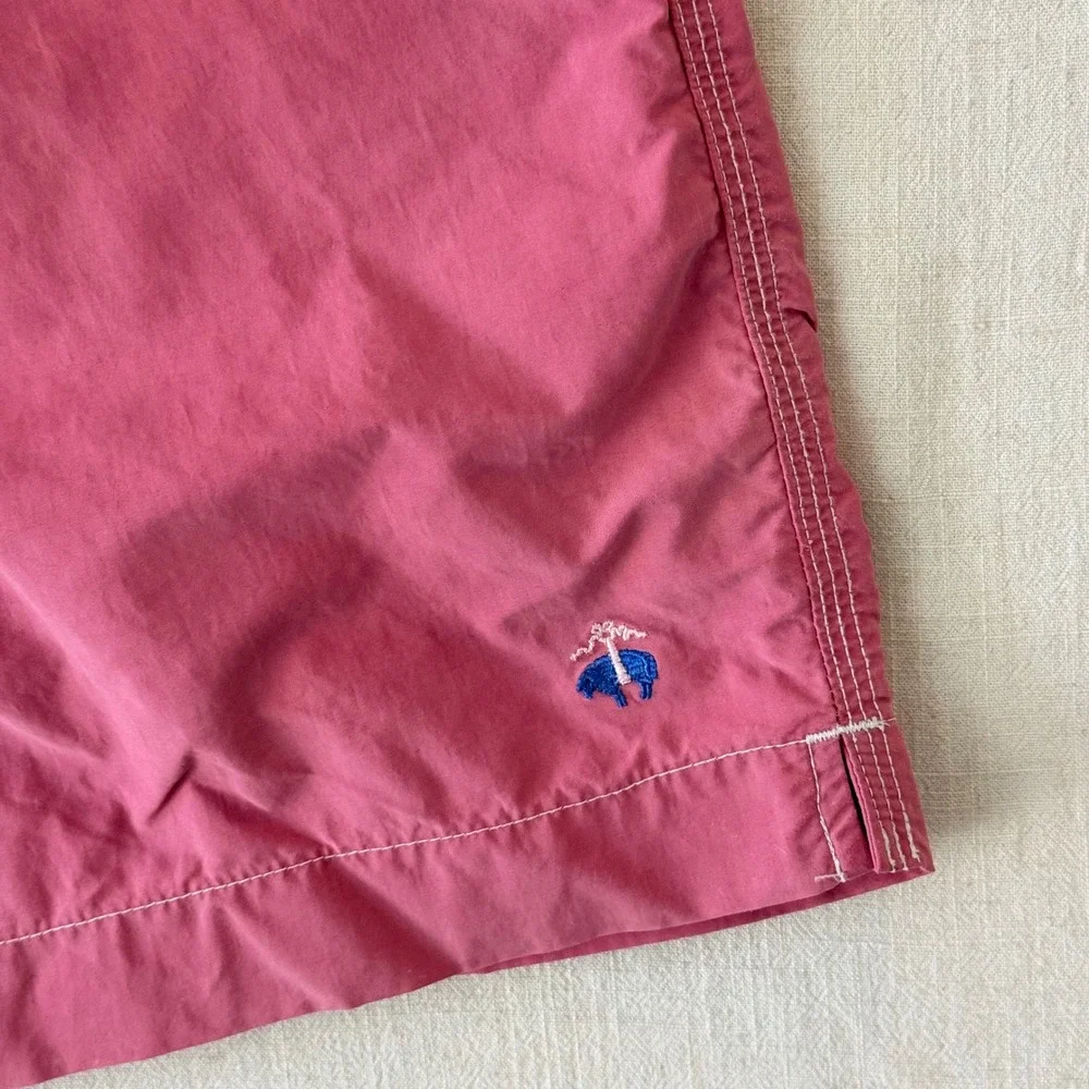 Brooks Brothers Swim Trunks XL Pink Nylon Mesh Lined Board Shorts 5.5 Inseam